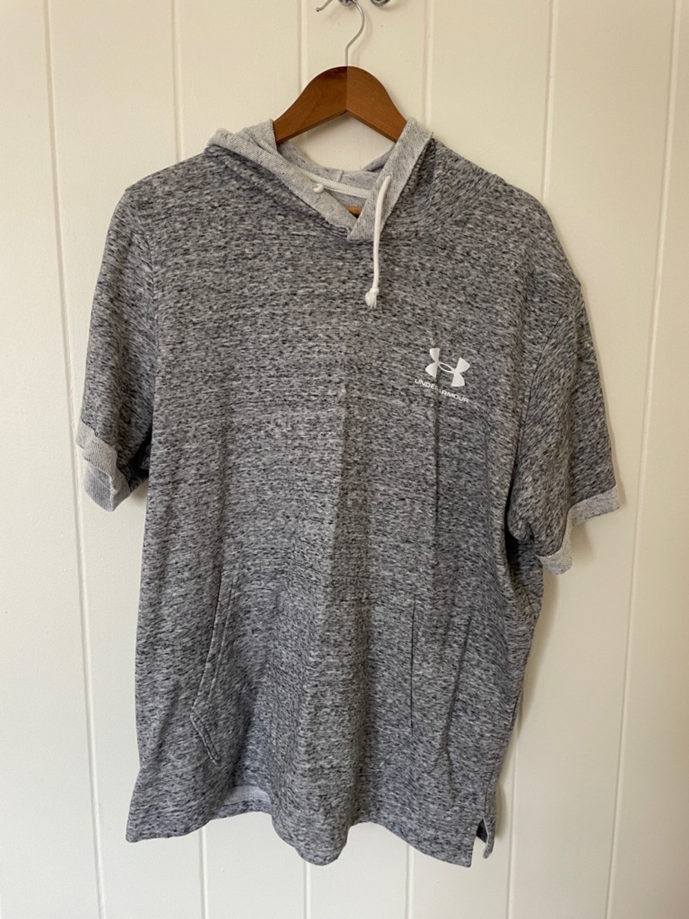 Under Armour Heather Gray Short Sleeve Pullover Hoodie